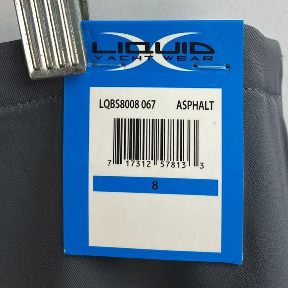 NWT Boat Bum Skort Liquid Yacht Wear sz 8 Asphalt Gray Skirt - Picture 2 of 8